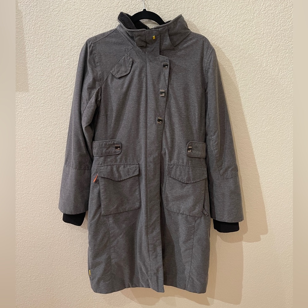 Lole Gray Long Coat with Button Details